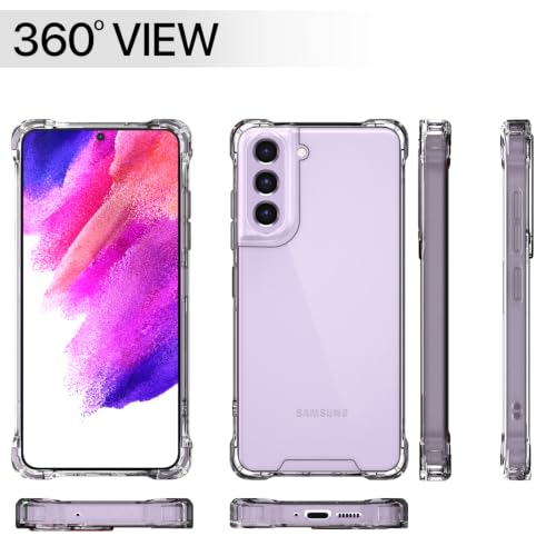 Image of Outlouders Back Cover for Samsung Galaxy S21 FE 5G Clear Transparent PC + TPU Bumper Case with Raised Edges for Shockproof Protection (Transparent)