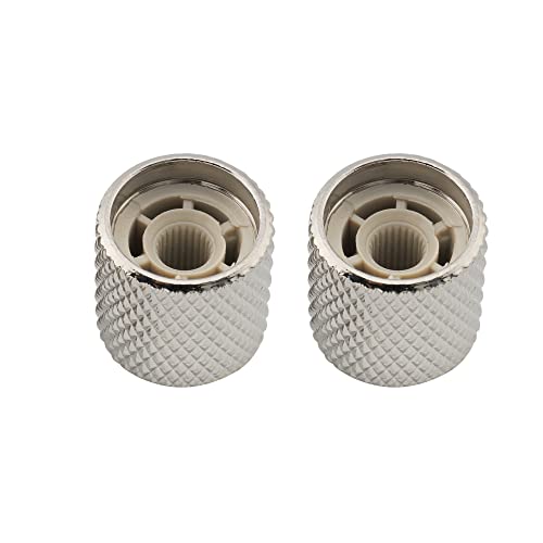 Musiclily Pro Inch Fine 24 Splines Steel Flat Top Knobs Push-on Control Knob for USA Electric Guitar or Bass Nickel(Set of 2) - Image 4