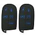 2Pcs Coolbestda Rubber 5 Buttons Smart Key Fob Protector Remote Skin Cover Case Keyless Jacket for Jeep Grand Cherokee Dodge Challenger Charger Dart Durango Journey Chrysler 300
