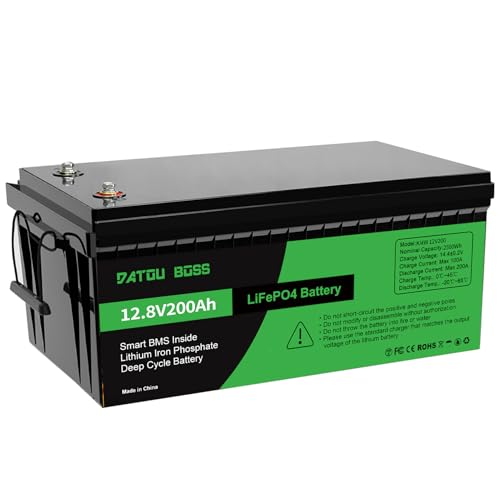DATOUBOSS Bateria Litio 12V 200Ah Bateria Lifepo4 con Protección 200A BMS, Hasta 15000 Ciclos y 10 Años de Vida, para Camping Autocaravana, Sistema Placa Solar, Barco, Hogar DATOUBOSS Bateria Litio 12V 200Ah Bateria Lifepo4 con Protección 200A BMS, Hasta 15000 Ciclos y 10 Años de Vida, para Camping Autocaravana, Sistema Placa Solar, Barco, Hogar