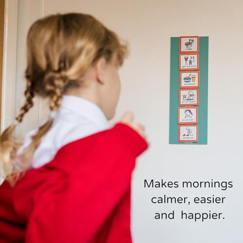 Morning and Bedtime Routine Chart with 12 visual symbols pecs cards by Create Visual Aids to support routine, transition for children, autism, aspergers, ADHD, speech and language delay. - Image 3