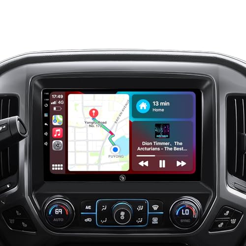 10 64G Car Stereo for GMC Sierra Chevy Silverado 2014 2015 2016 2017 2018 Upgrade Touchscreen Radio Head Unit Carplay/Android Auto/GPS/Bluetooth/AM/FM Radio/HD Backup Cam/SWC/Support Bose-System