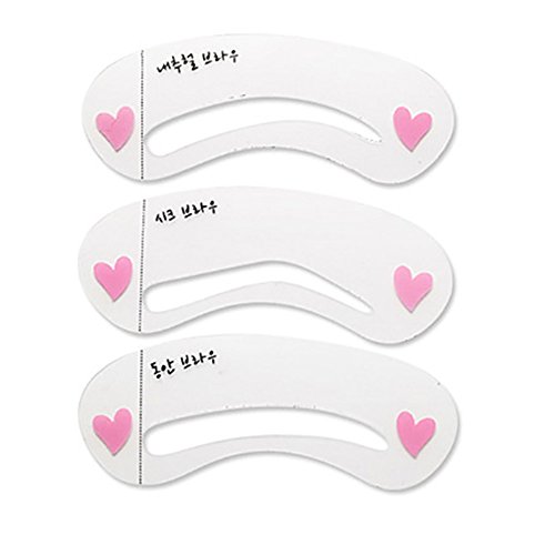 3 Styles DIY Eyebrow Shaping Stencils Grooming Kit Shaper Template Makeup Tool(3pcs)
