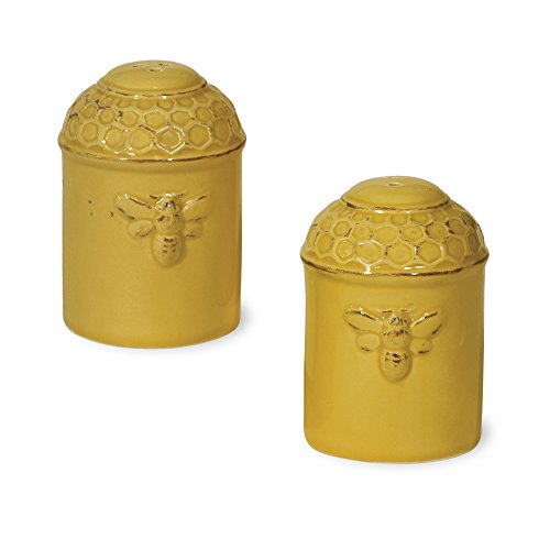 One-Day Sale: Up to 40% Off Boston International Embossed Ceramic Salt and Pepper Shakers, 2-Piece Set, Honeycomb,JC16117