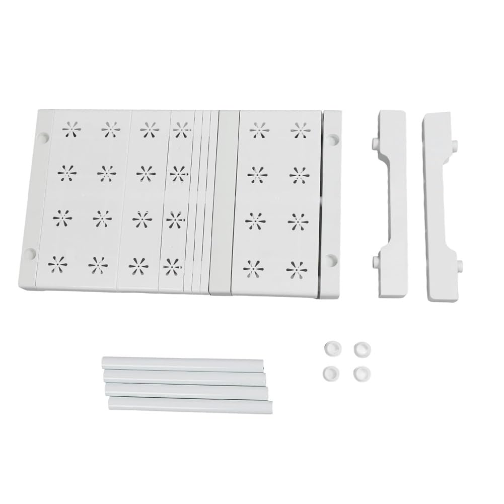 Scaffale portaoggetti espandibile e resistente, regolabile, in 2 pezzi, per armadio, cucina e bagno, dimensioni 42 x 22 x 37-48 cm, soluzione salvaspazio
