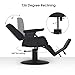 BarberPub Heavy Duty Vintage Barber Chair, Hydraulic Reclining Salon Chairs, Shampoo Beauty Spa Styling Equipment 3819 (All Black)