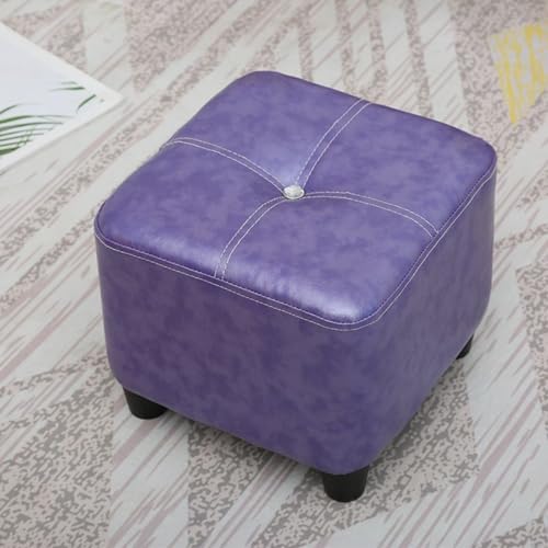 Taburete cuadrado de cuero morado suave y fácil de limpiar para salones 2