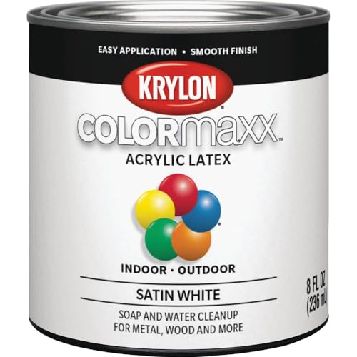 Image of Krylon K05615007 Colormaxx Brush On Paint, 1 /2 Pint, White