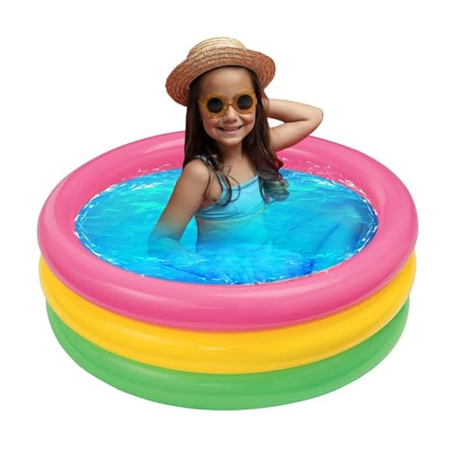 Image of Adult Folding Bathtub Portable Soaking Tub, Collapsible Family SPA Barrel, Maintaining Hot & Cold Temperature With Drainage Hole & Thicken Layer for Home Hot Water & Ice Bath (Rainbow)