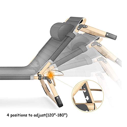 Tuinstoelen en fauteuils ligstoelen ligstoel XITER Zero Gravity Loungestoel Verstelbare fauteuil Opvouwbaar Ligbed Camping Zonnebaden Strand Chaise Lounge (Kleur: bruin) - Afbeelding 5