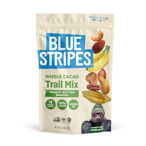 Blue Stripes - Trail Mix, Peanut Butter Banana, Cashews, Peanut
