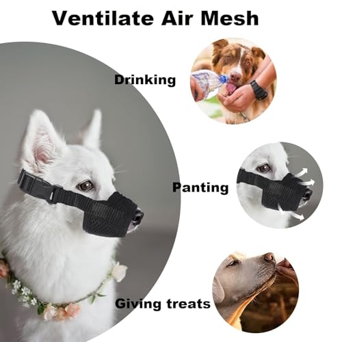Hundemaulkorb verhindert Beißen und Fressen Bellen und Kauen, Nylon-Maulkorb für kleine, mittelgroße Hunde mit atmungsaktivem Netz, weicher Hunde-Mundschutz mit Verstellbarer Schlaufe (XS)