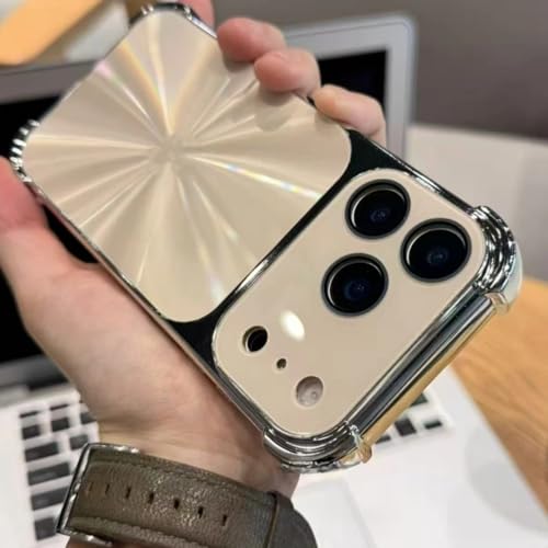 Coque iPhone 16 en verre trempé or antichoc avec contours plaqués élégants