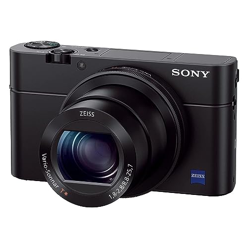 Sony Câmera digital compacta premium RX100 III 20,1 MP com sensor de 2,54 cm e lente de zoom ZEISS F