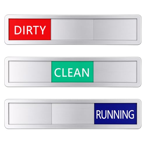 Autocollant magnétique pour lave-vaisselle à 3 états « Clean Dirty » - Symbole de nettoyage argenté - Fonctionne sur tous les lave-vaisselles -...