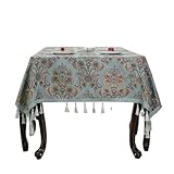 (Nappe petite) Présentant un look rustique vintage, cette nappe est faite de tissu en coton de haute qualité et crochetée à la main