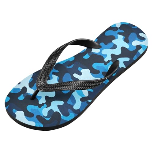 Sinestour Blue Camouflage Flip Flops for Beach Thong Sandals Anti-slip Lightweight Beach Slippers for Indoor Outdoor House2