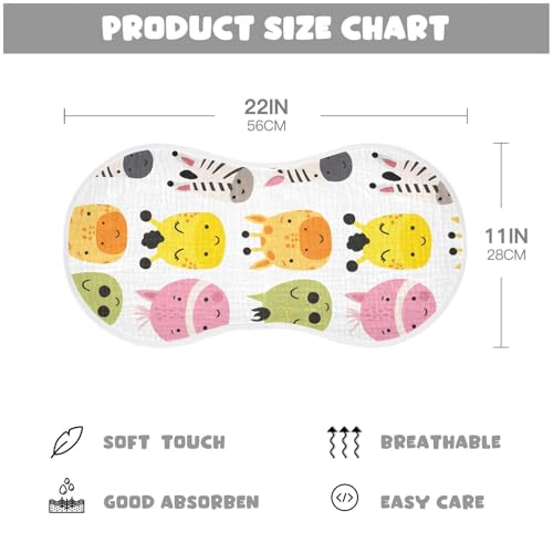 2 Pack Baby Burp Cloths, Soft Absorbent Burping Cloths for Babies, Cotton Milk Spit Up Rags, Large Size for Newborns, Baby Boys and Girls (Horse Face Design)4