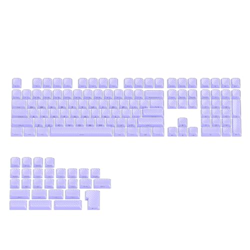 Image of 136 Keys Crystal Pudding Keycaps, OEM Profile Side Printed Keycaps Set, ABS+PC Double Shot for MX Switches Mechanical Keyboard(Purple)