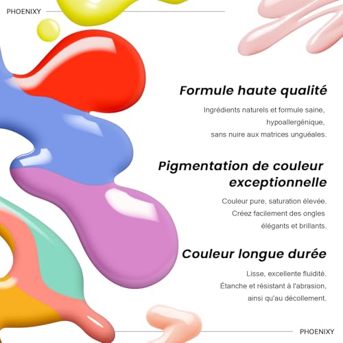 Vernis semi permanent Phoenixy coffret 42 couleurs gel UV manucure - 3
