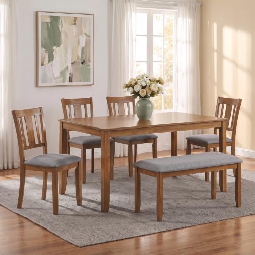 NicBex 6-Piece Walnut Dining Set