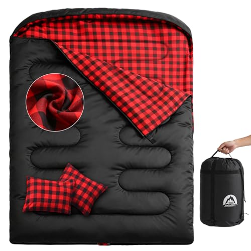 Swtmerry Double Sleeping Bag for Adults with 2 Pillows, Big...