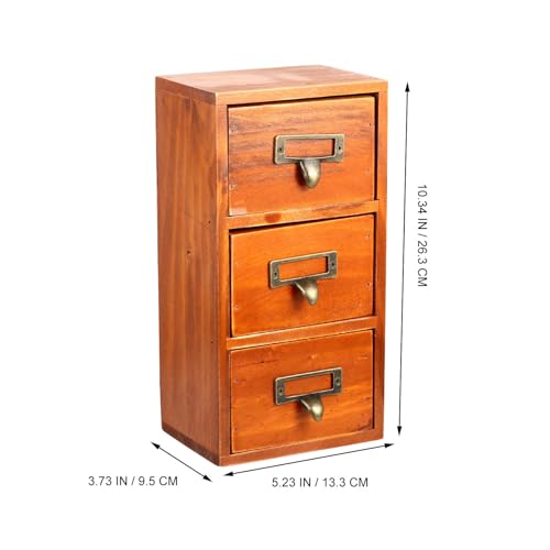 Boîte de rangement bois massif Healeved compartimentée avec tiroir de bureau compact