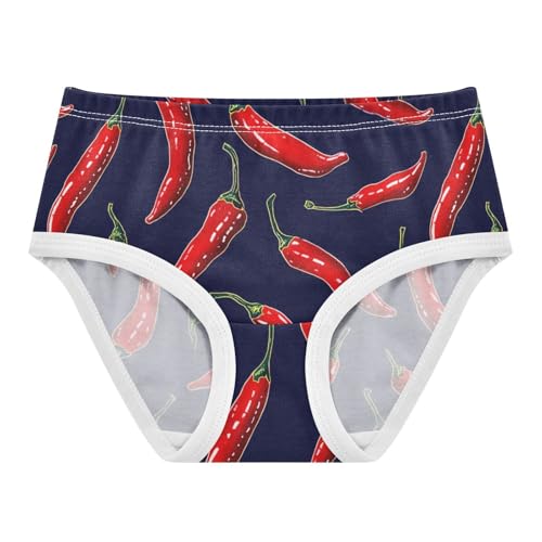 Wusikd Red Chili Girls' Underwear Cotton Peppers Dark Girls Briefs Soft Toddler Underwear 2T - Main Image