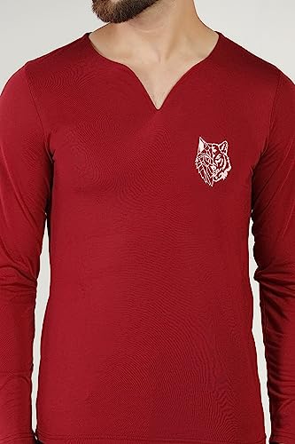 Image of INKKR Regular Fit Style V-Neck Full Sleeve T-Shirts for Men