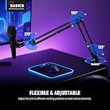 NEEWER BASICS Microphone Arm Stand, Suspension Scissor Boom Mic Arm Desk Mount with Clip 3/8" to 5/8" Adapter Compatible with Blue Yeti Snowball HyperX QuadCast SoloCast Shure, Max Load 3.3 lbs, MS006 - Image 2