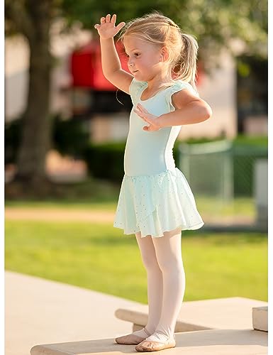 Arshiner Girls Ruffle Sleeve Ballet Dance Dress Crisscross Back Tutu Skirted Leotard