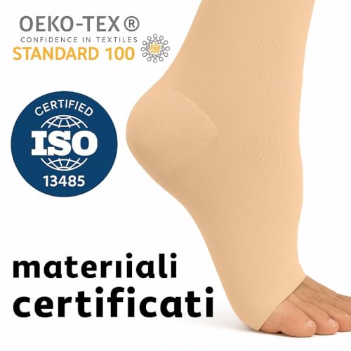 Bodyperfect Gambaletti Medicali Classe 1 Calze Elastiche A Compressione Graduata 18-21 Mmhg Certificati Per Uomo E Donna KKL1 - 3