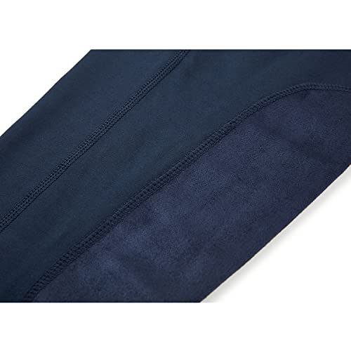 Geego Girls Horse Riding Pants, Kids Equestrian Breeches Knee Patch, Youth Schooling Tights With Side Pockets Belt Loops Navy X-Large #TOP3