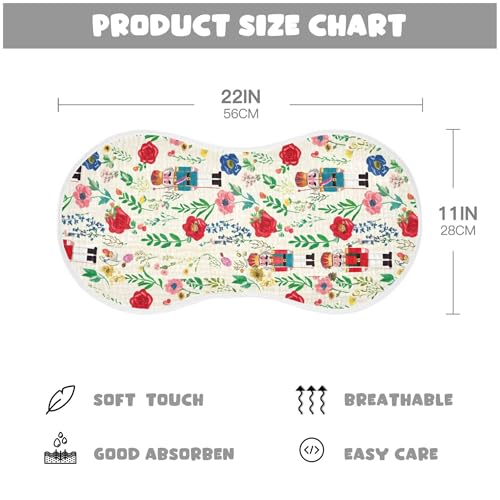 Burbuja Nutcracker Wildflowers Muslin Baby Burp Cloths, Soft & Absorbent Cotton Burping Rags for Newborn Boys & Girls, 4 Pack2