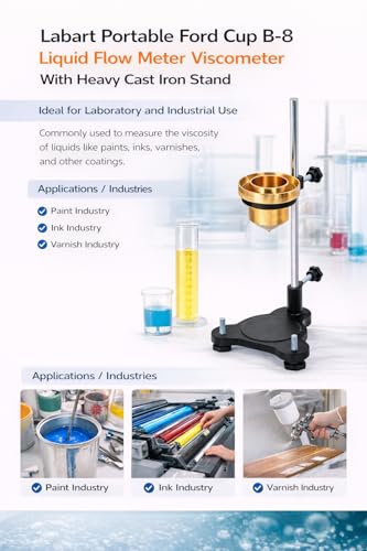 Image of Labart Portable Ford Cup B-8 Liquid Flow Meter Viscometer With Heavy Cast Iron Stand (B8)