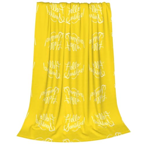 Couverture en flanelle Hello Sunshine douce pour lit et canapé