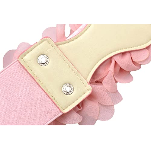 Women Lace Rose Flower Stretchy Elastic Waist Belt Dress Corset Waistband3