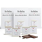 10x Schön dass du da bist Karten inkl. Schokolade personalisiert - Gastgeschenk Hochzeit Geburtstag Taufe Kommunion Hochzeitsdeko Jugendweihe Feier