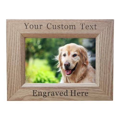 Asbanzerks Personalized Wood Picture Frame, Custom Engraved Photo Frame, Customizable Both Vertically and Horizontally, Free Engraving