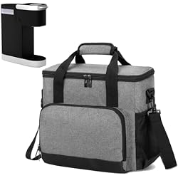 CURMIO Coffee Maker Carrying Bag Compatible for Keurig K-Mini or K-Mini Plus, Single Serve Coffee Machine Travel Bag for K-Cup Pods, Gray (Bag Only)