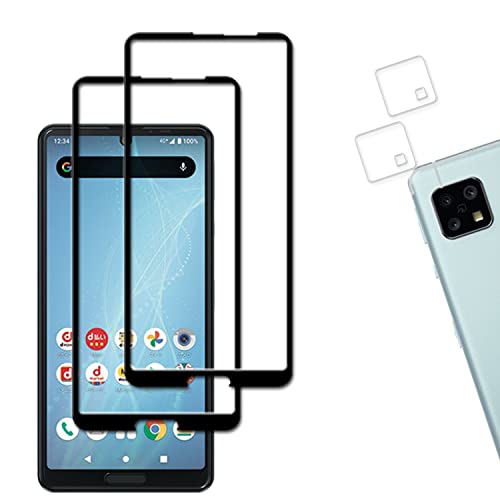 【2枚セット】KPNS 日本素材製 全面保護 AQUOS Sense4 SH-41A Sense4 Lite SH-RM15 Sense5G SHG03 SH-53A 用 ガラスフィルム 強化ガラス カバー 保護フィルム
