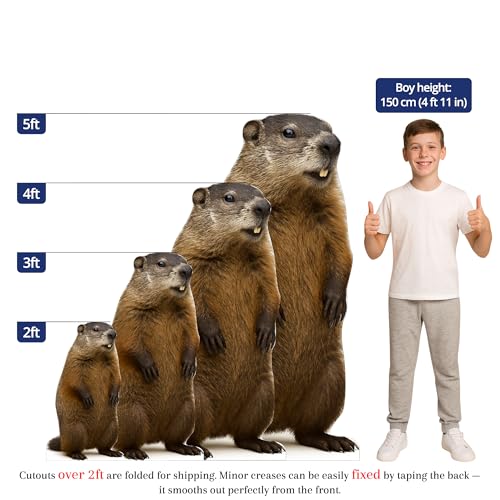 Image of Groundhog 3FT Life Size Cardboard Cutout - A Fun Animal Standup for Photo Booths, Birthday Parties, and Events