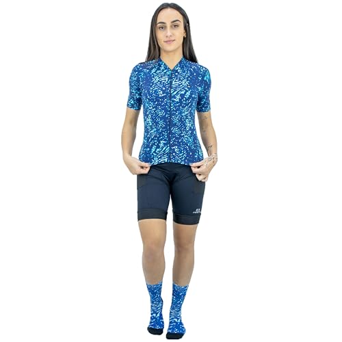 Camisa de Ciclismo Feminina Márcio May Funny Blues