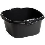 JMS we create smile Elegant Plastic Bowl Washing Up Bowl Mixing Basin Sink Tidy Organiser Wash Tub Home Kitchen Outdoor Camping Caravan (Midnight Grey, 32 CM Square)