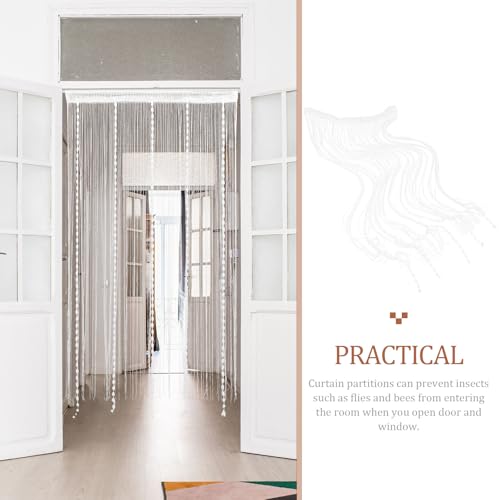 Cortina de cuerdas para puerta DOITOOL de poliéster con flecos elegantes para salón 8