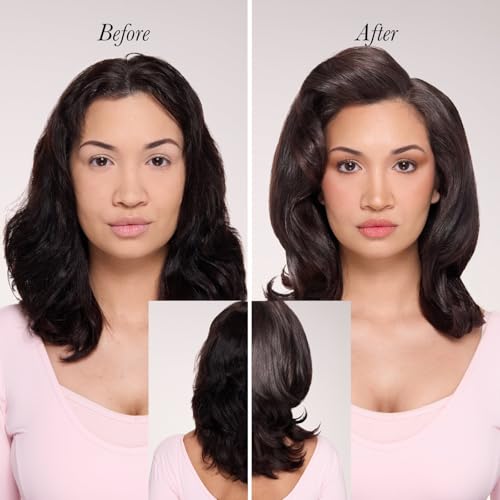 Image of L'ANGE HAIR Le Volume Eleve 65MM 2-in-1 Titanium Brush Dryer | Dry and Style | Unique Teardrop Shape Barrel | 3 Heat Settings | 360 Vented Airflow | Ionic Technology for Frizz-Free Styling (Black)