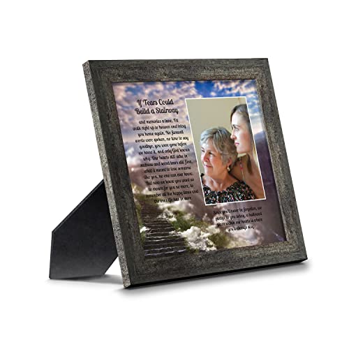Crossroads Home Décor Memorial Picture Frame, In Memory of Loved One, Memorial Presents, If Tears Could Build a Stairway Framed Picture, 6346BW