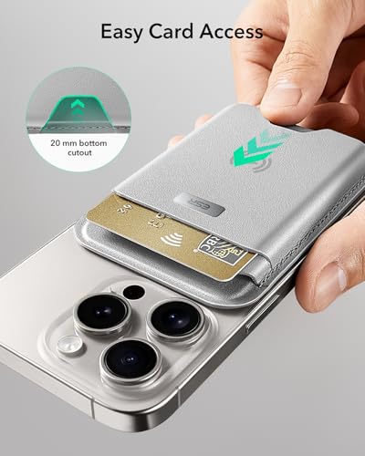 Image of ESR for MagSafe Wallet with Find My, 5-Card Holder, 3,200g Magnet for iPhone 16 /15 /14 /13 /12 (Excludes Mini), Grey