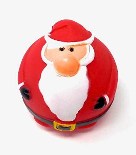 Holiday Dog Squeaky Ball Toy [3-Pack] | Red Santa Claus, White Polar Bear & Green Snowflake Ball Set | Great Dog Fetch Toys &Stress Relief Or Anti-Fidgeting Balls #TOP5