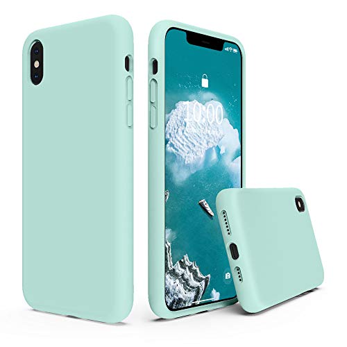 Surphy Silicone Case Compatible With Iphone Xs Max Case, Soft Liquid Silicone Shockproof Phone Case (With Microfiber Lining) Compatible With Iphone Xs Max (2018) 6.5 Inches (Mint Green) #TOP15